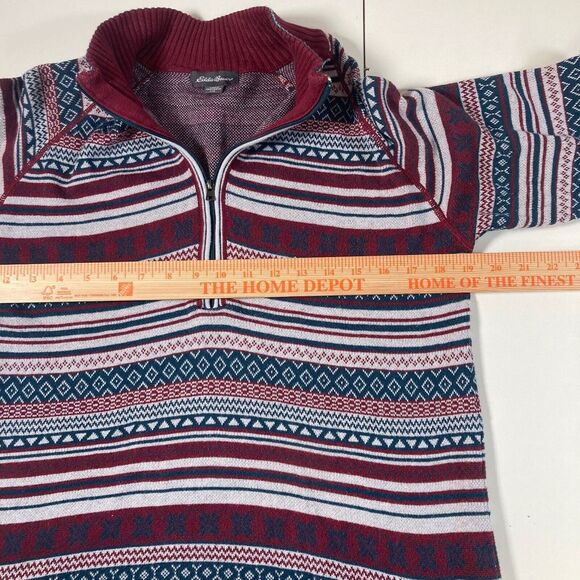 Eddie Bauer Women Pullover Sweater Large 1/4 Zip Nordic Outdoor Fair Isle - Picture 7 of 9